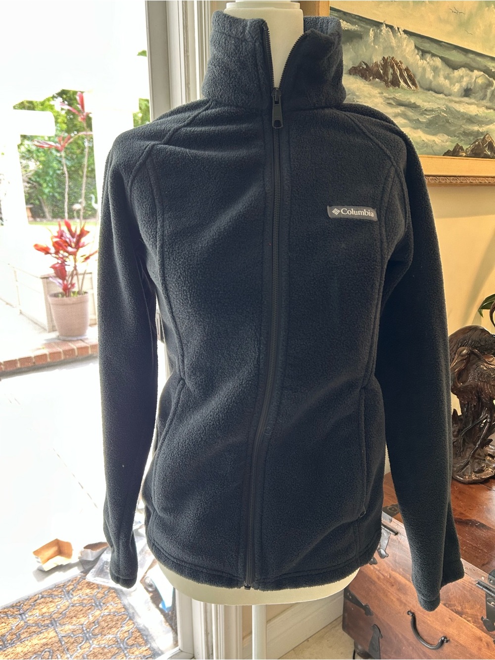 Columbia Black Fleece Full Zip Lightweight mock neck Jacket Small